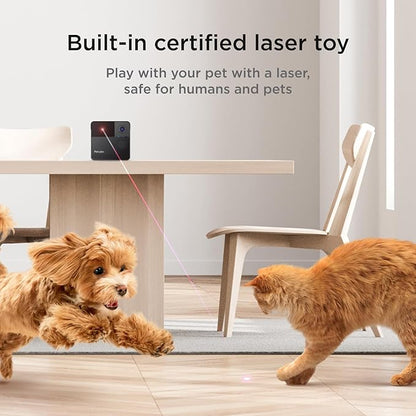 Petcube Play 2 Wi-Fi Pet Camera with Laser Toy for Cats & Dogs, 1080P HD Video, 160° Full-Room View, 2-Way Audio, Sound/Motion Alerts, Night Vision, Pet Monitoring App