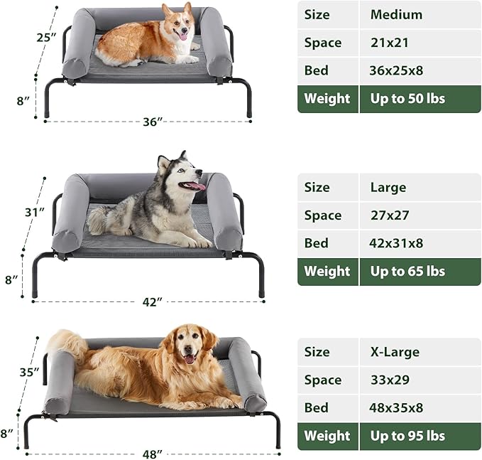 RRPETHOME Elevated Cooling Dog Bed