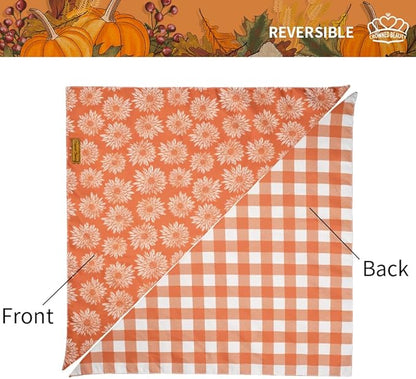 CROWNED BEAUTY Fall Dog Bandanas Reversible Small 2 Pack DB64-S