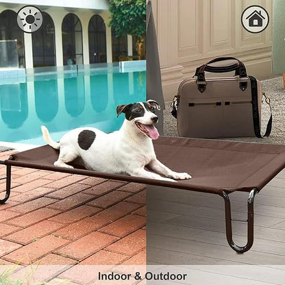 pettycare Elevated Outdoor Dog Bed 40 lbs,Brown