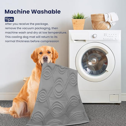 Iced 2.0 Dog Self-Cooling Mat for Large Dog 48"x28", Washable