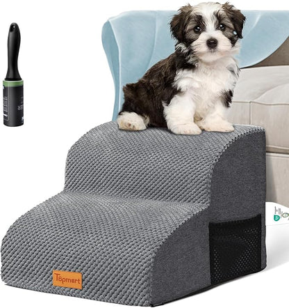 Topmart High Density Foam Pet Steps 2 Tiers 11.8" High,Non-Slip