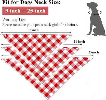 Birthday Plaid Dog Bandana with Button