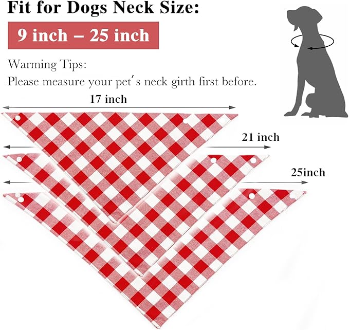 Birthday Plaid Dog Bandana with Button