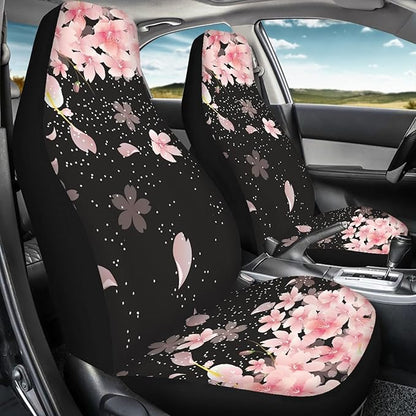 Cherry Blossoms Print Car Seat Covers for Women