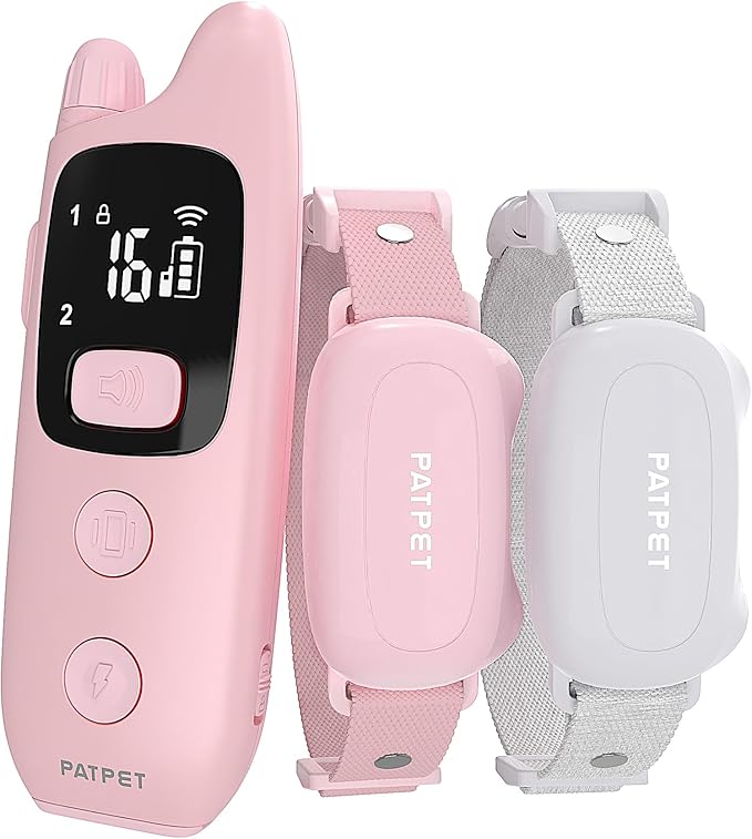 PATPET Dog Training Collar with Remote 2 Dogs 16 Levels