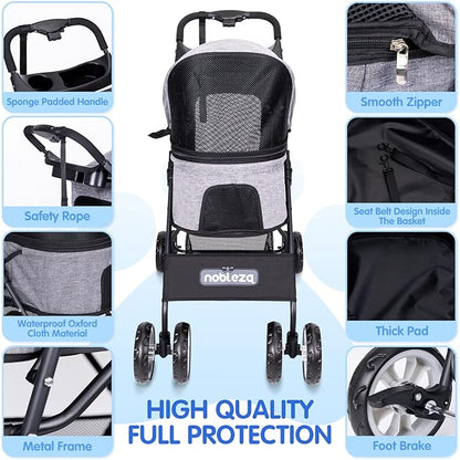 Nobleza Pet Stroller 4 Wheels 33 lbs