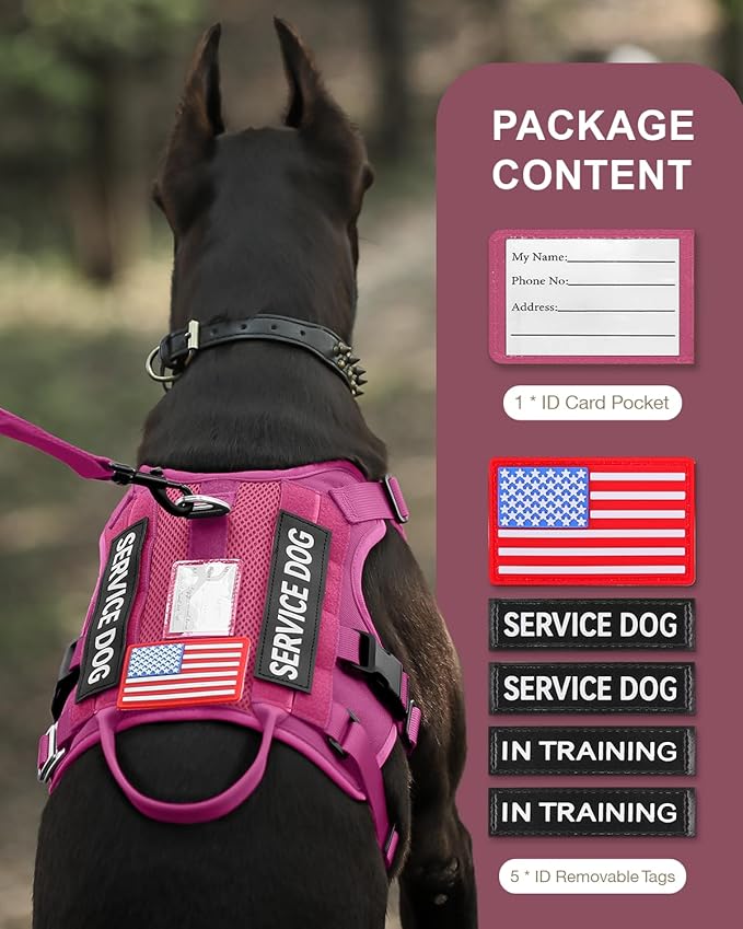 FAYOGOO Tactical Dog Harness for Large Medium Dog - Mesh Breathable Dog Harness Escape Proof with Handle - No Pull Military Service Dog Vest with Removable Patches for Walking,Training,Hiking