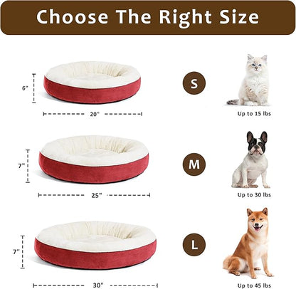 Love's cabin Round Donut Cat and Dog Cushion Bed 30in Pet