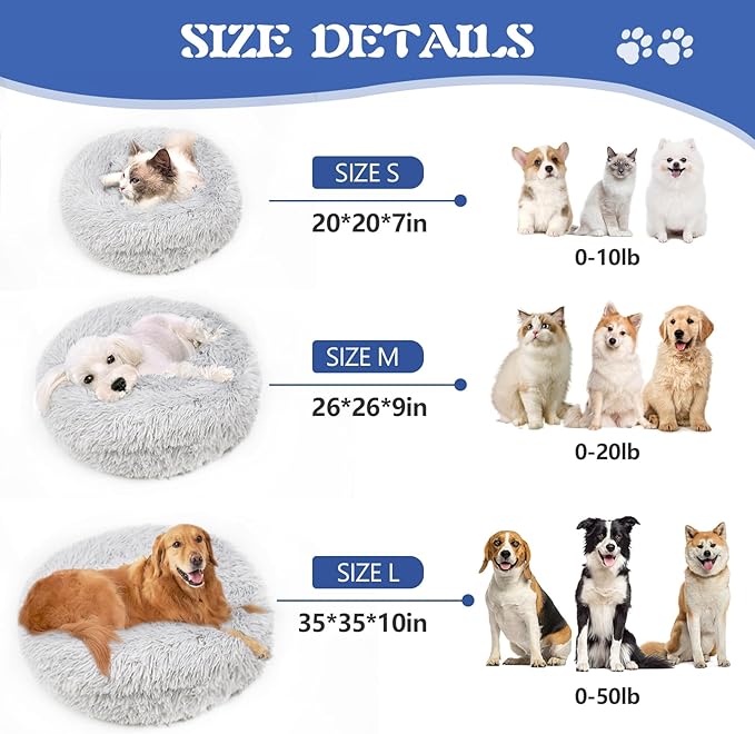 ShinHye Large Dog Bed Cat Bed Dog Bed with Blanket Plush Fluffy Hooded Dog Bed