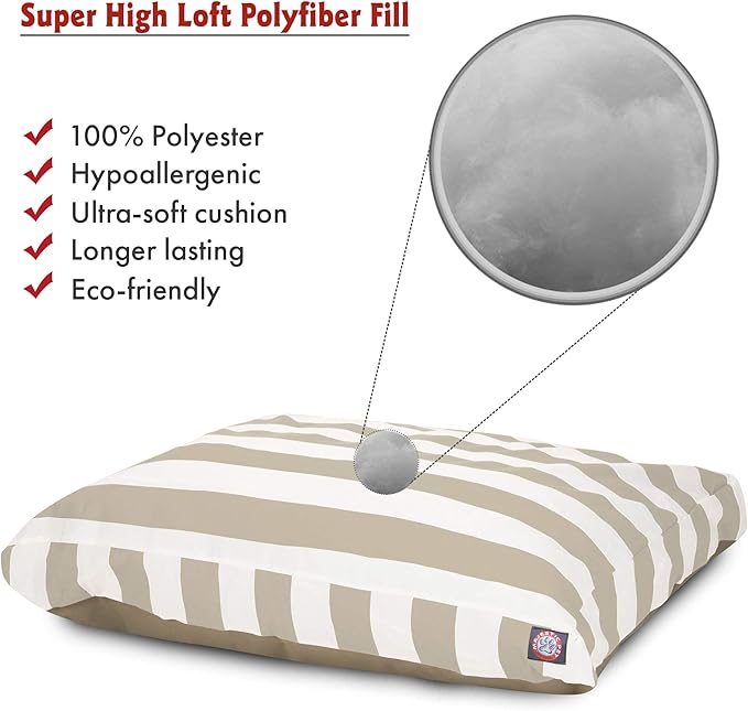 Majestic Pet Rectangle Small Dog Bed Washable – Non Slip Comfy Pet Bed – Dog Crate Bed with Removable Washable Cover – Dog Kennel Bed for Sleeping 27x20x4 Inch