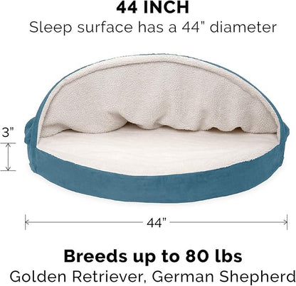 Furhaven 44" Round Cooling Gel Dog Bed for Large Dogs w/ Removable Washable Cover 80 lbs 44-inch
