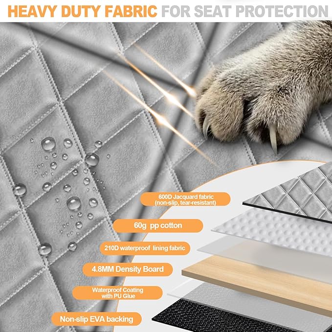 Back Seat Extender for Dogs Hard Bottom