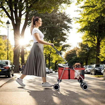 Puppy Small Dog Stroller 33lbs (Red)
