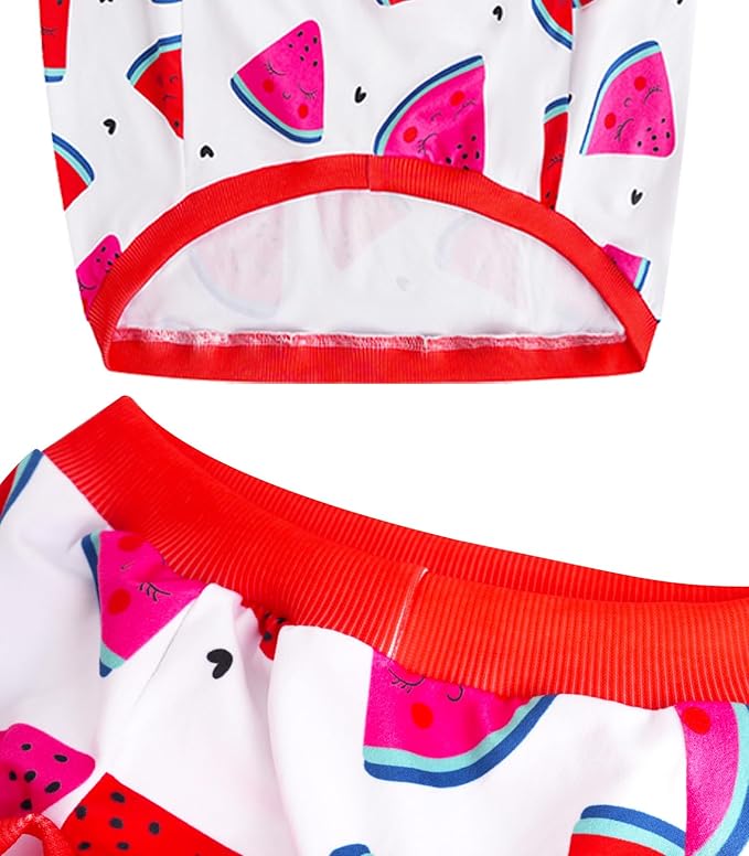 Dog Sleeveless T Shirt Fun Fruit Prints Dog Shirt Soft Stretchy Summer Clothes for Large Dog Boys Girls Shirt (Large,Watermelon)