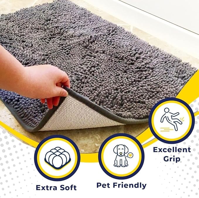 Muddy Mat® AS-SEEN-ON-TV Highly Absorbent Microfiber Door Mat and Pet Rug 60"X48"