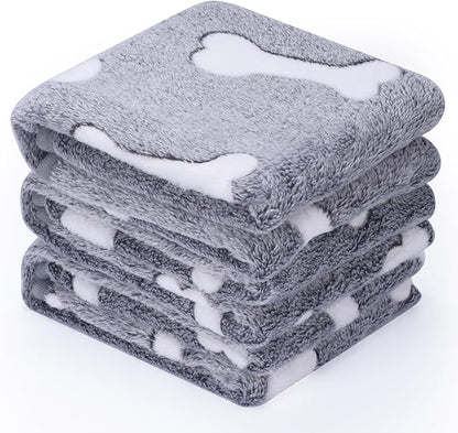 1 Pack 3 Dog Blankets Super Soft Puppy Bone-Small(23"x15")