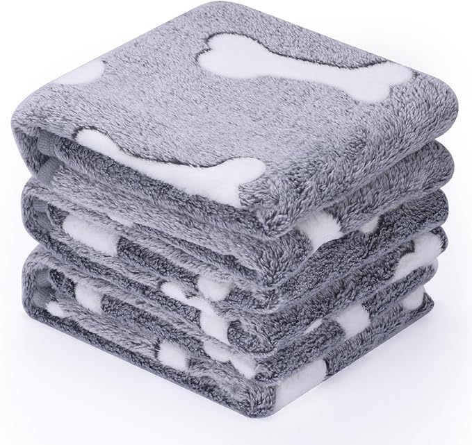 1 Pack 3 Dog Blankets Super Soft Puppy Bone-Medium(29"x20")