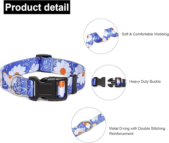 Adjustable Dog Collar with Patterns