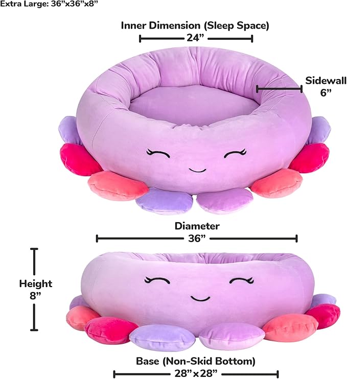 Squishmallows Original 36-Inch Beula The Octopus Pet Bed