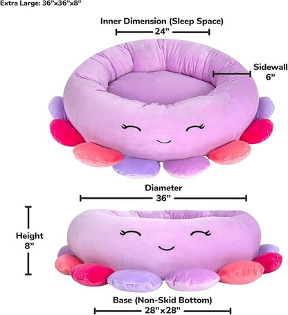 Squishmallows Original 36-Inch Beula The Octopus Pet Bed