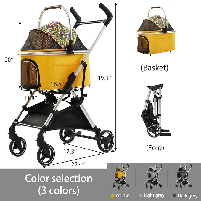 3 in 1 Pet Stroller 4 Wheel Small 33lb max