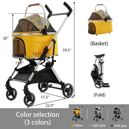 3 in 1 Pet Stroller 4 Wheel Small 33lb max