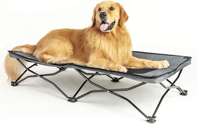Folding Outdoor Raised Elevated Cooling Dog Cot Beds for Large Dogs 47 Inches