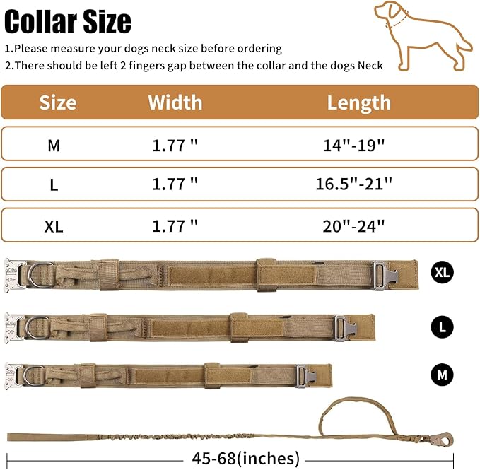 Tactical Dog Collar Leash Set