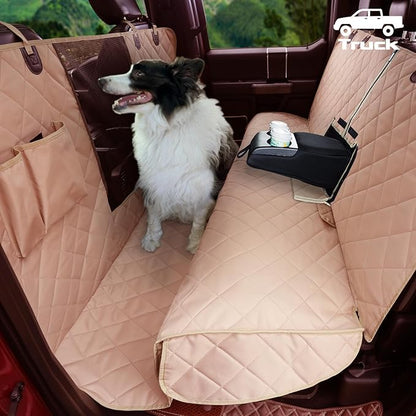 Lassie 4 in 1 Dog Floor Hammock for Crew Cab,100% Waterproof Backseat Cover Dog Seat Covers, Bench Protector for Ford F150, Chevy Silverado,GMC Sierra,Toyota Tundra,Ram 1500 Truck etc