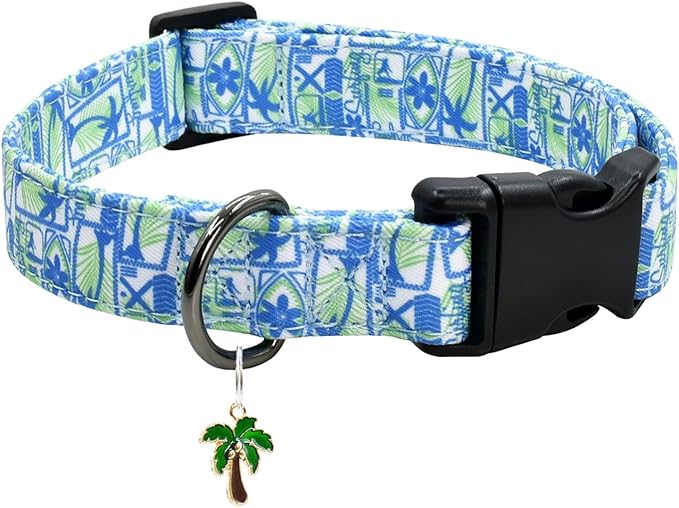 Flower Patterns Dog Collar with Accessories