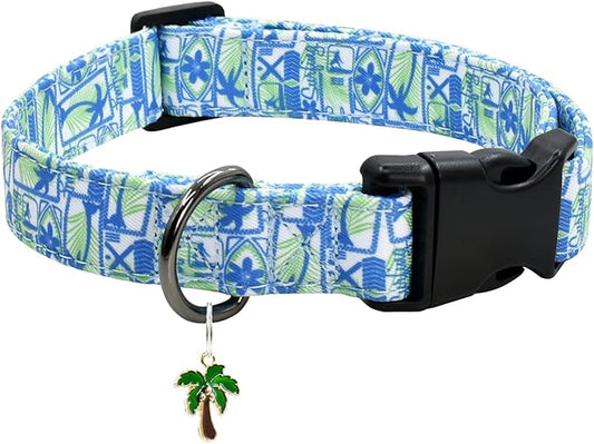 Flower Patterns Dog Collar with Accessories