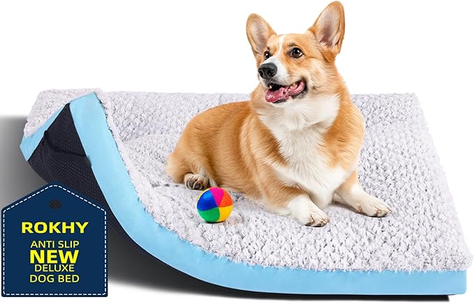 Premium Washable Dog Beds Medium Sized Dog 30 Inch 40 lbs, 30" x 19", Light