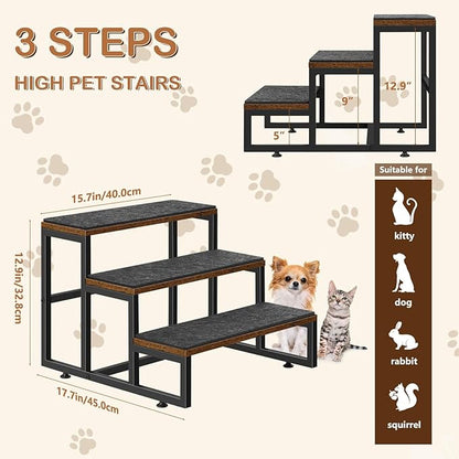 Dog Stairs for Small Dogs 3 Tier, 3 Steps