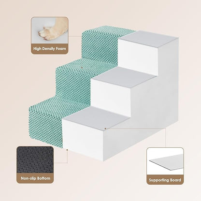 EHEYCIGA Dog Stairs for Small Dogs 13.5" H 3-Step Dog
