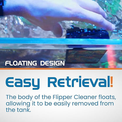 FL!PPER Flipper EDGE Puffer Limited Edition Floating Magnetic Aquarium Cleaner | 2-In-1 Dual Blade Scrubber & Scraper Fish Tank Cleaner Tools for Efficient Cleaning & Acrylic Surface Maintenance