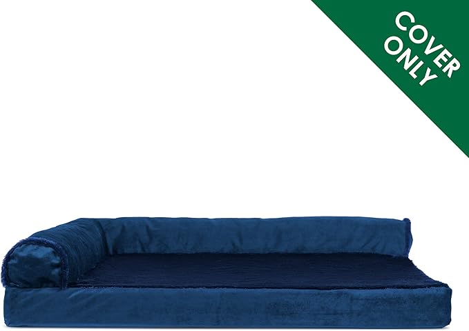 Furhaven Replacement Dog Bed Cover Plush & Velvet L Shaped Chaise