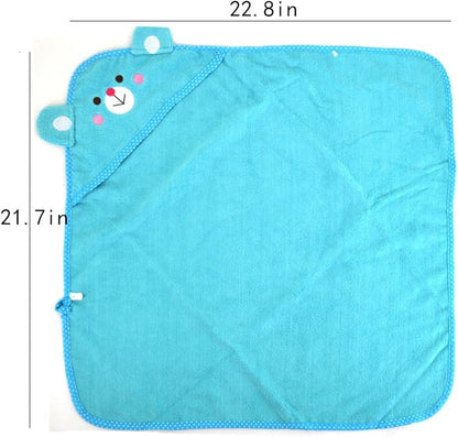 Goclothod Pet Hooded Bath Towel Cartoon Drying Bath Towel Absorbent Bathrobe Warm Blanket