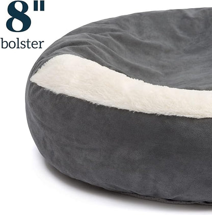 30" Medium Dog Bed for Medium Dogs Up to 45lbs - Washable Burrow Puppy Beds with Blanket Attached - Covered Dog Cave Bed with Anti-Slip Bottom - Charcoal Gray