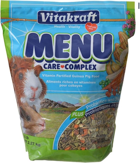 Vitakraft Menu Premium Guinea Pig Food - Alfalfa Pellets Blend - Vitamin and Mineral Fortified 5 Pound (Pack of 1)