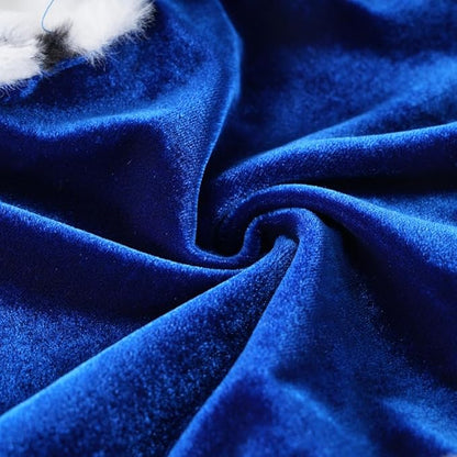 Lovelyshop pet serial Lux Fur Blue Cat Dog Cloak for Halloween costumes