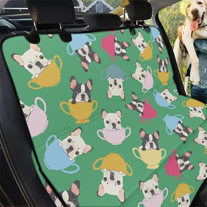 AFPANQZ Bulldog Car Back Seat Cover for Dog
