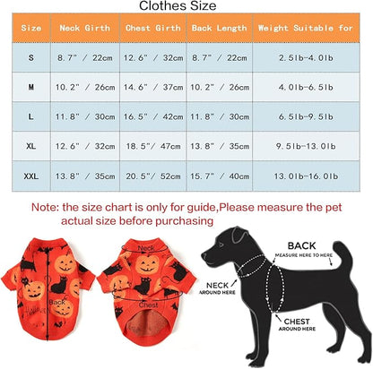 Halloween Sweater Costume for Dogs Cat Pumpkin Knitwear