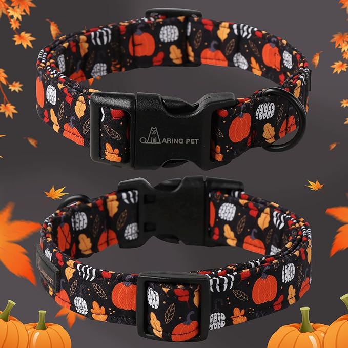 ARING PET Halloween Dog Collar-Cotton Black Pumpkin Dog Collar