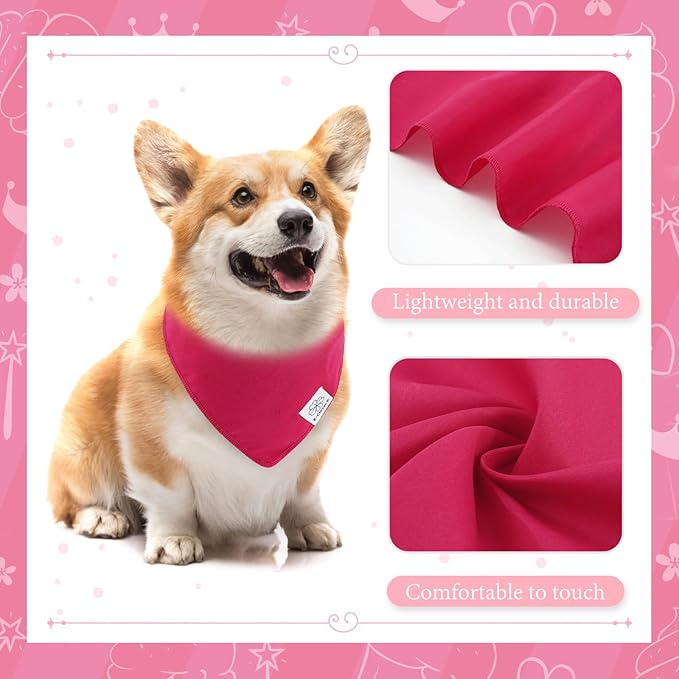 E-Clover Dog Bandanas & Matching Scrunchie-Solid Color Dog