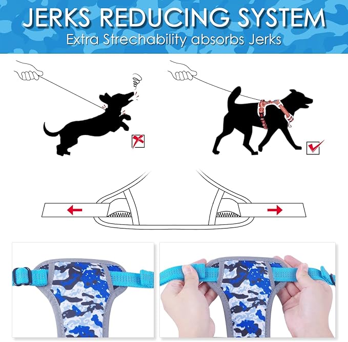 ThinkPet No Pull Harness Breathable Sport Harness with Handle-Dog Harnesses Reflective Adjustable for Medium Large Dogs