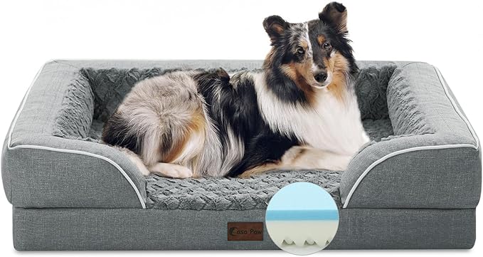 Memory Foam Large Dog Bed with Bolsters