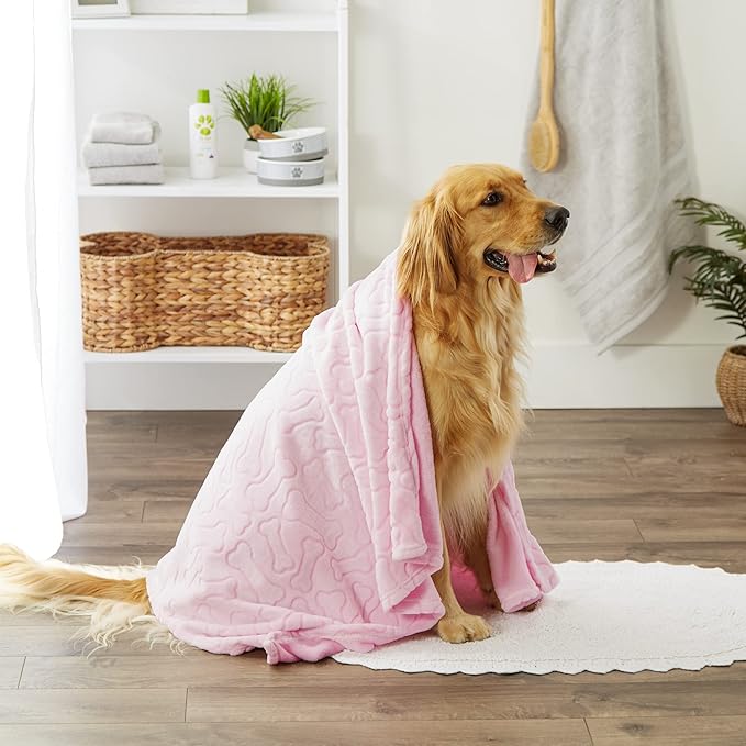 Bone Dry Embossed Bone Print Pet Blanket 36x48"