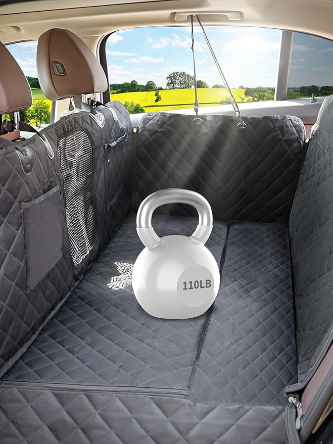 Dog Car Seat Cover for Back Seat Dog Hammock for Car Dog Car Seat Cover Hard Bottom Holds 110lbs