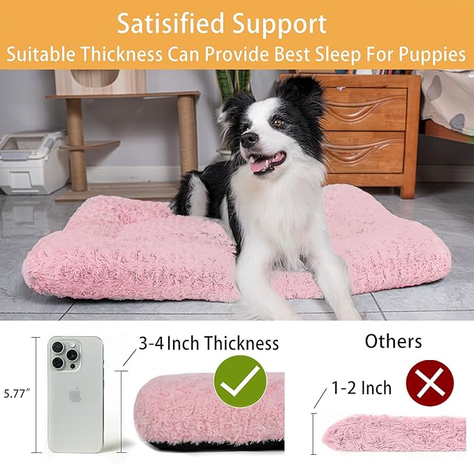 Dog Beds Crate Pad for Medium (23"x18"Pink)